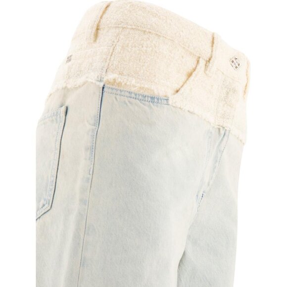 Givenchy Oversized Denim And Tweed Mixed Jeans With 4G Detail tag size 27 Women - Picture 4 of 4